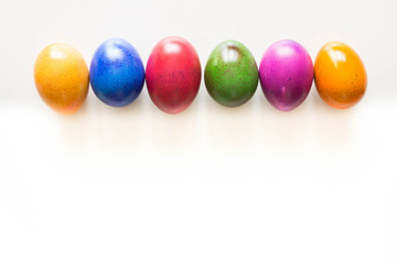 Easter painted eggs with place for inscription
