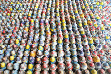 Colorful antique mosaic pattern art close up