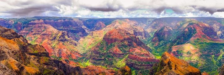 Acrylic prints Deep brown Panoramic view of dramatic landscape in Waimea cayon, Kauai