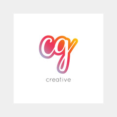 CG logo, vector. Useful as branding symbol, app icon, alphabet element, clip-art.