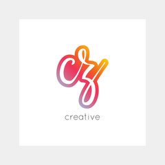 CZ logo, vector. Useful as branding symbol, app icon, alphabet element, clip-art.