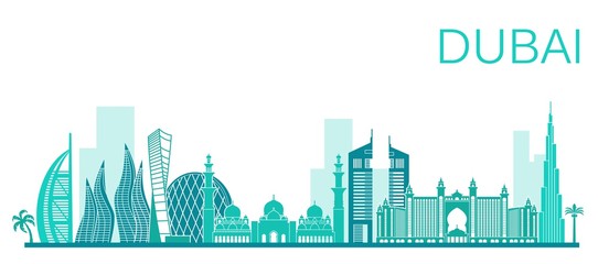 Fototapeta premium Vector illustration of Dubai city. Stock vector