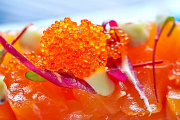 Salmon and avocado Tartare with soya