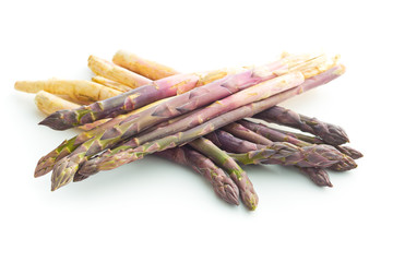 Fresh purple asparagus.