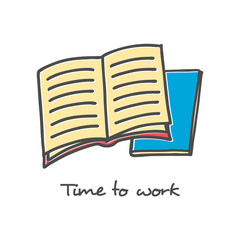 Hand drawn open book icon