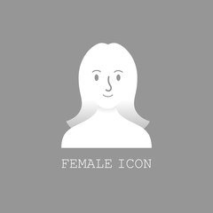 Woman default avatar, person profile picture on gray background