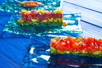 Salmon and Tuna Tartare with Anchovies