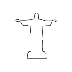 Jesus Christ Monument In Brazil icon - Illustration