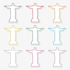 Jesus Christ Monument In Brazil icon - Illustration