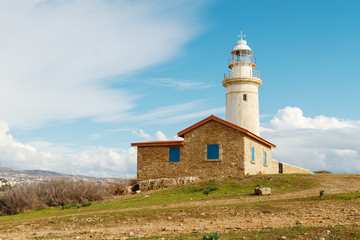 Fototapeta na wymiar Old lighthouse in Paphos, Cyprus