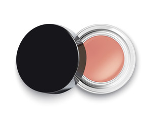 Face Cosmetic Makeup Powder or Eye Shadow. Top View Isolated on White Background. Vector.