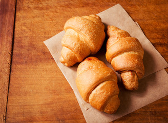 Sweet croissants for French breakfast