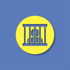 Jailed man, prison vector flat icon