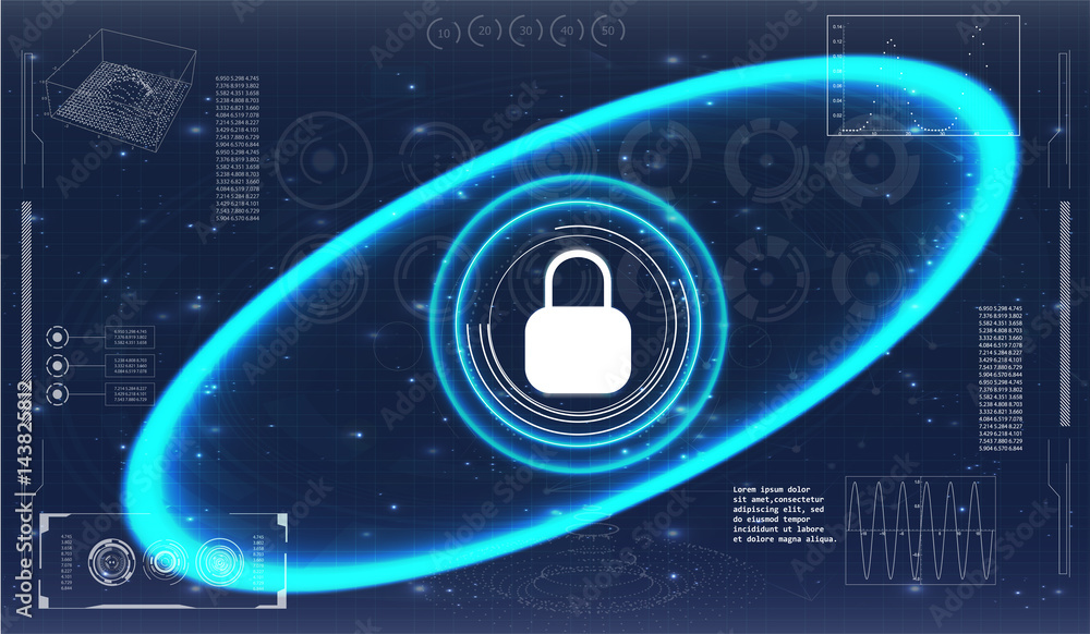 Aufkleber safety screen.futuristic user interface. abstract virtual graphic touch user interface. hud. hi-tech