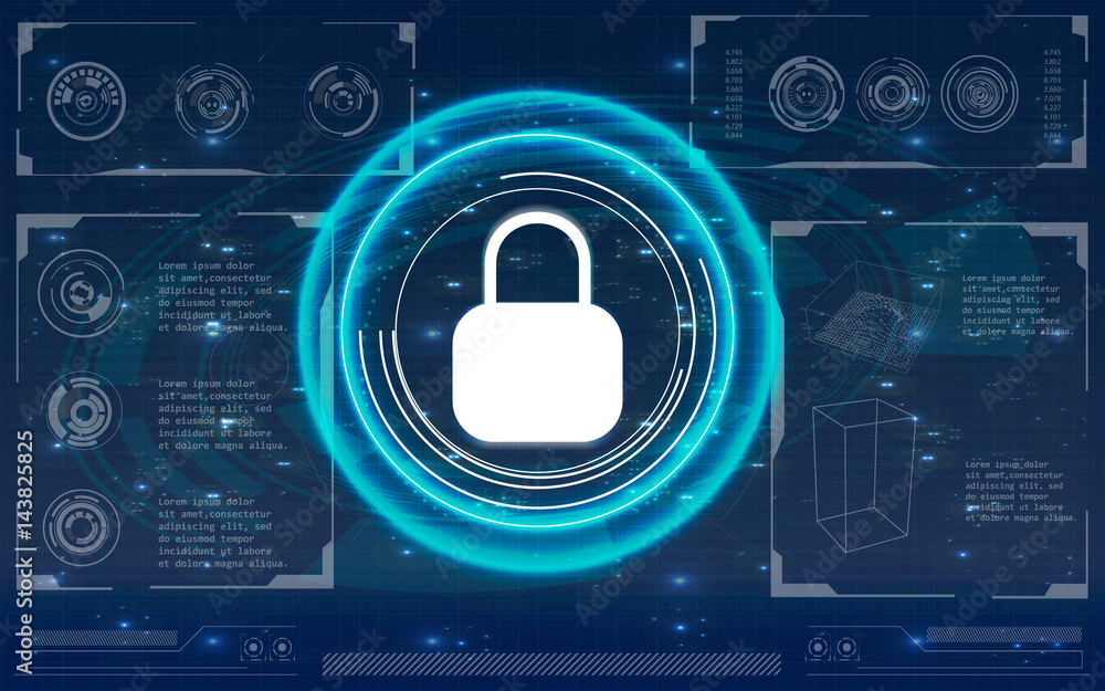 Aufkleber safety screen.futuristic user interface. abstract virtual graphic touch user interface. hud. hi-tech