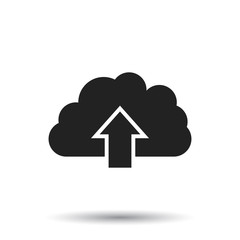 Cloud icon. Internet download symbol. Flat vector illustration on white background.