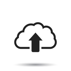 Cloud line icon. Internet download symbol. Flat vector illustration on white background.