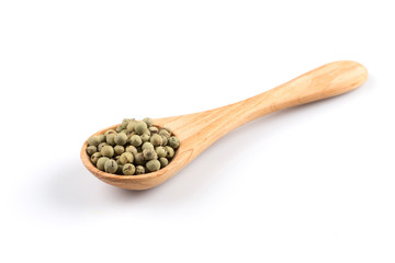 Green spice pepper peppercorns