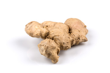 fresh ginger on white background