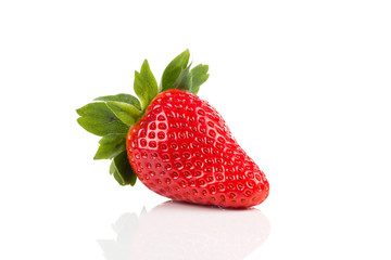 Red ripe strawberry fruits