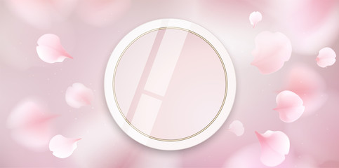 Makeup powder cosmetics vector illustration