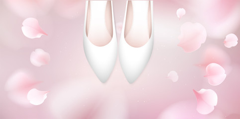 White Shoes vector illustration background