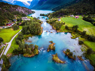 Plakat Beautiful Nature Norway aerial photography.