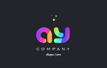Obraz premium ay a y colored rainbow creative colors alphabet letter logo icon