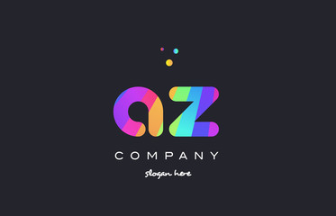 az a z  colored rainbow creative colors alphabet letter logo icon
