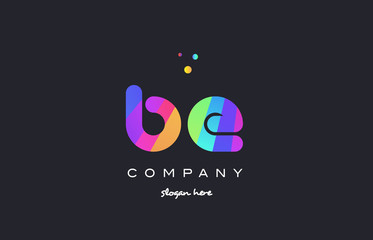 be b e  colored rainbow creative colors alphabet letter logo icon