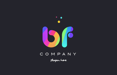 bf b f  colored rainbow creative colors alphabet letter logo icon