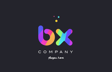 bx b x  colored rainbow creative colors alphabet letter logo icon
