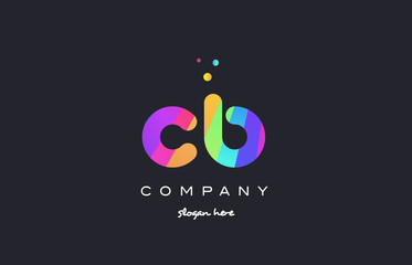 cb c b  colored rainbow creative colors alphabet letter logo icon - obrazy, fototapety, plakaty