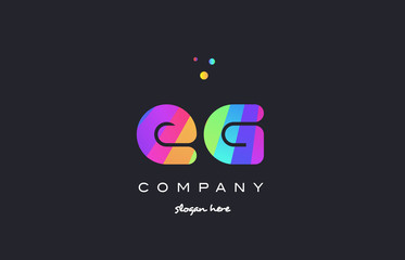 eg e g  colored rainbow creative colors alphabet letter logo icon