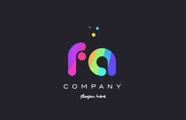 fa f a  colored rainbow creative colors alphabet letter logo icon
