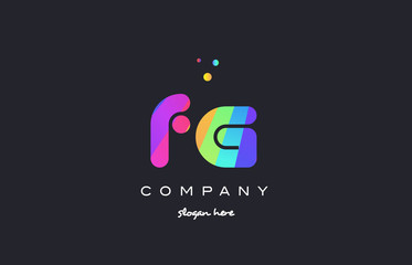 fg f g  colored rainbow creative colors alphabet letter logo icon