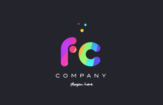 fc f c  colored rainbow creative colors alphabet letter logo icon
