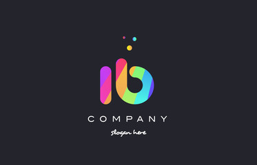 ib i b  colored rainbow creative colors alphabet letter logo icon
