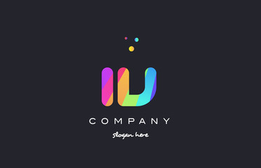 iv i v  colored rainbow creative colors alphabet letter logo icon