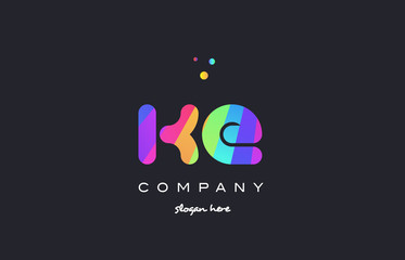 ke k e  colored rainbow creative colors alphabet letter logo icon