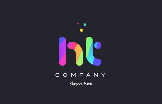 ht h t  colored rainbow creative colors alphabet letter logo icon