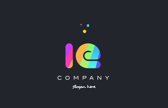 ie i e  colored rainbow creative colors alphabet letter logo icon