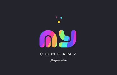my m y  colored rainbow creative colors alphabet letter logo icon