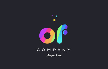 of o f  colored rainbow creative colors alphabet letter logo icon