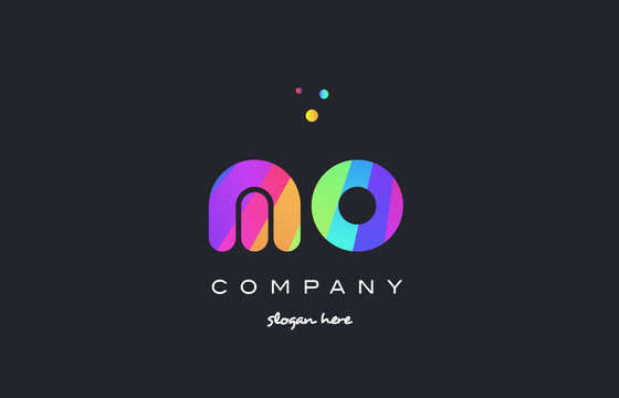 mo m o  colored rainbow creative colors alphabet letter logo icon