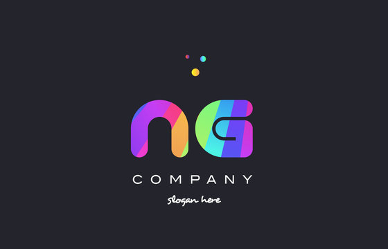 ng n g  colored rainbow creative colors alphabet letter logo icon