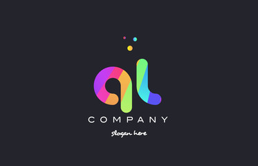 ql q l  colored rainbow creative colors alphabet letter logo icon