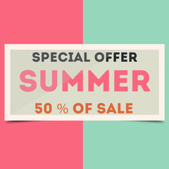 Summer Sale Lettering Design Background.