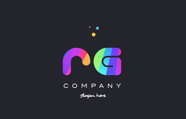 rg r g  colored rainbow creative colors alphabet letter logo icon