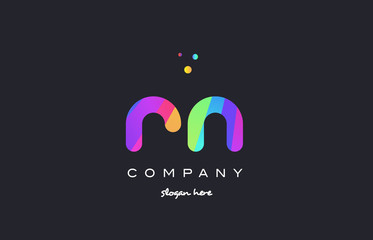 rn r n  colored rainbow creative colors alphabet letter logo icon